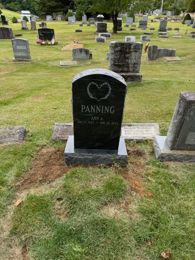 Granite Flat Headstone / Marker hand-carved by Single Marker Designs in NJ — image 2