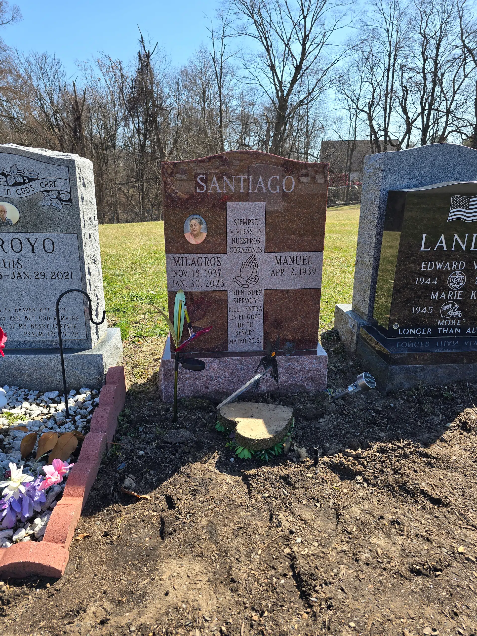 Granite Flat Headstone / Marker hand-carved by Single Marker Designs in NJ — image 3