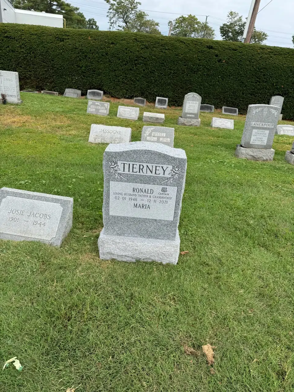 Granite Flat Headstone / Marker hand-carved by Single Marker Designs in NJ — image 5