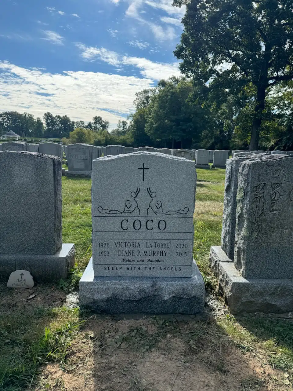 Granite Flat Headstone / Marker hand-carved by Single Marker Designs in NJ — image 6